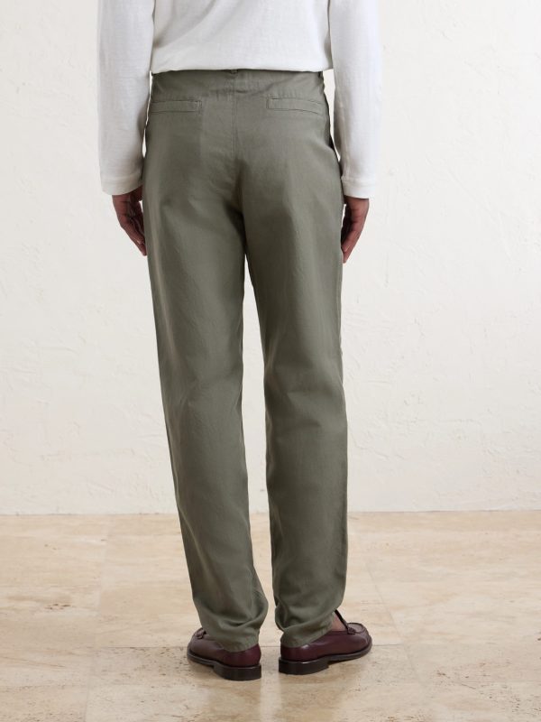 Straight-Leg Pleated Cotton and Linen-Blend Trousers - BK Straight-Leg Pleated Cotton and Linen-Blend Trousers - BK