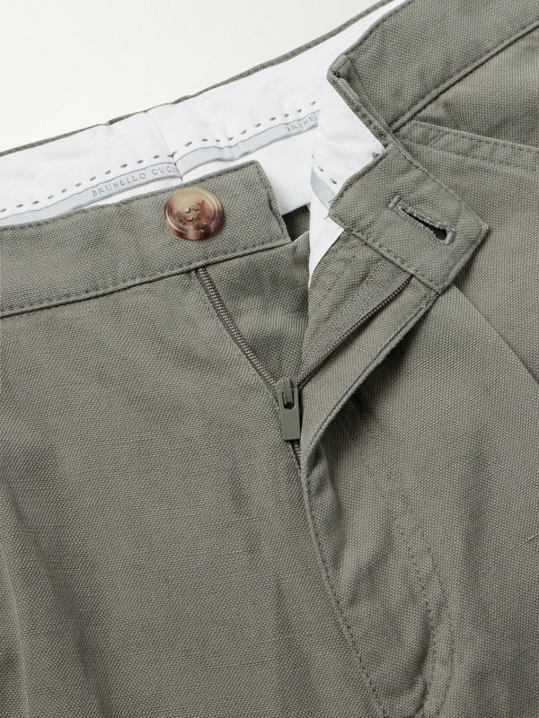 Straight-Leg Pleated Cotton and Linen-Blend Trousers - CU Straight-Leg Pleated Cotton and Linen-Blend Trousers - CU