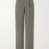 Straight-Leg Pleated Cotton and Linen-Blend Trousers Straight-Leg Pleated Cotton and Linen-Blend Trousers