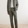 Straight-Leg Pleated Cotton and Linen-Blend Trousers - OU Straight-Leg Pleated Cotton and Linen-Blend Trousers - OU