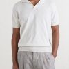 Open-Collar Knitted Cotton Polo Shirt - FR Open-Collar Knitted Cotton Polo Shirt - FR