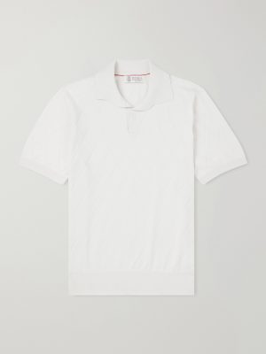 Open-Collar Knitted Cotton Polo Shirt Open-Collar Knitted Cotton Polo Shirt