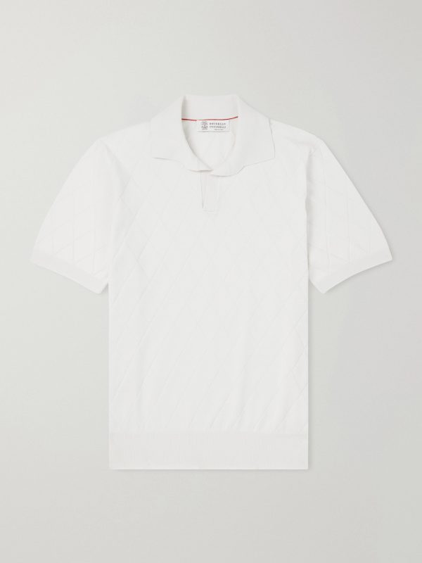 Open-Collar Knitted Cotton Polo Shirt Open-Collar Knitted Cotton Polo Shirt