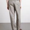 Straight-Leg Herringbone Linen Trousers - BK Straight-Leg Herringbone Linen Trousers - BK