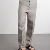 Straight-Leg Herringbone Linen Trousers - FR Straight-Leg Herringbone Linen Trousers - FR
