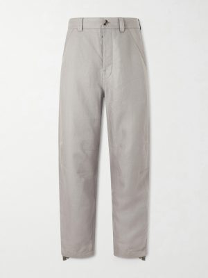 Straight-Leg Herringbone Linen Trousers Straight-Leg Herringbone Linen Trousers