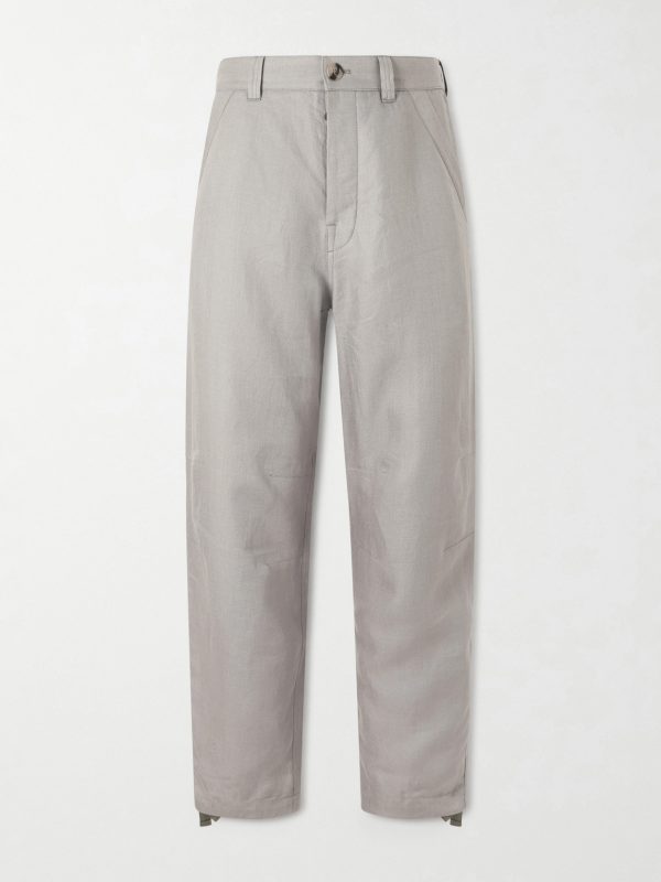 Straight-Leg Herringbone Linen Trousers Straight-Leg Herringbone Linen Trousers