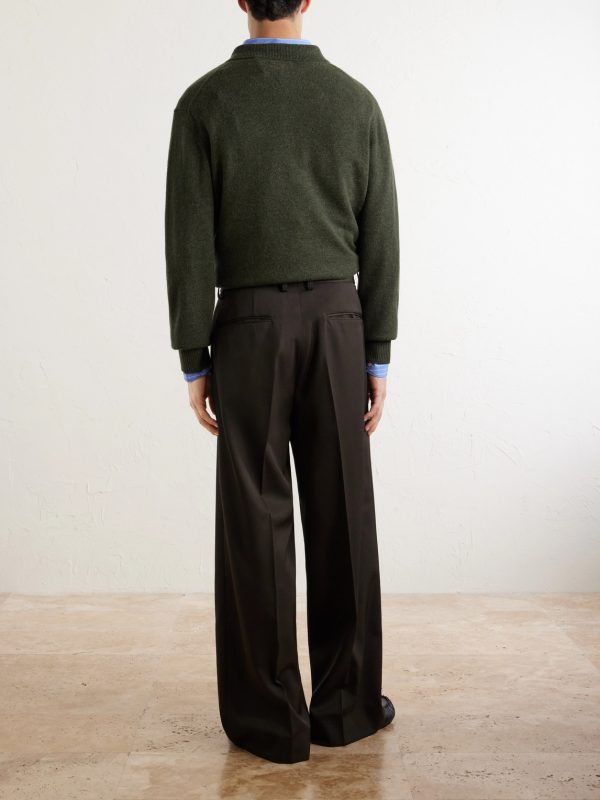 Wide-Leg Wool Trousers - BK