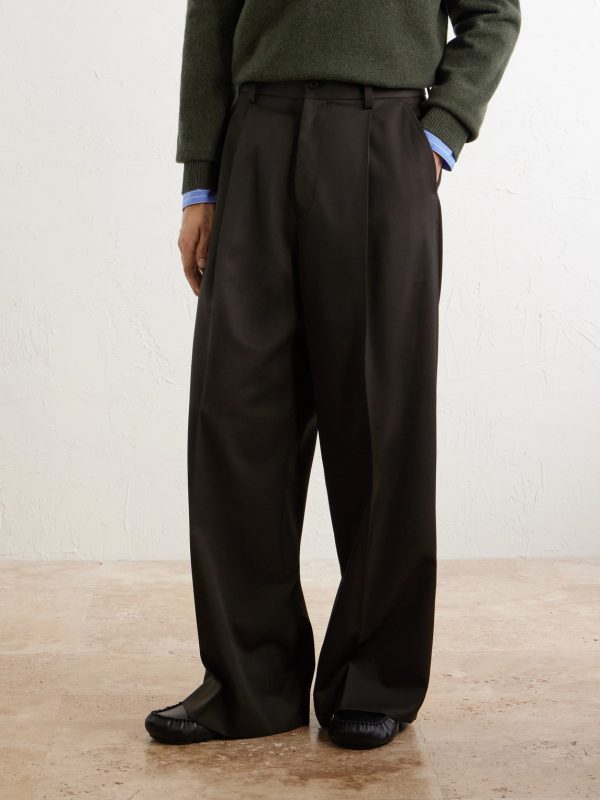 Wide-Leg Wool Trousers - FR