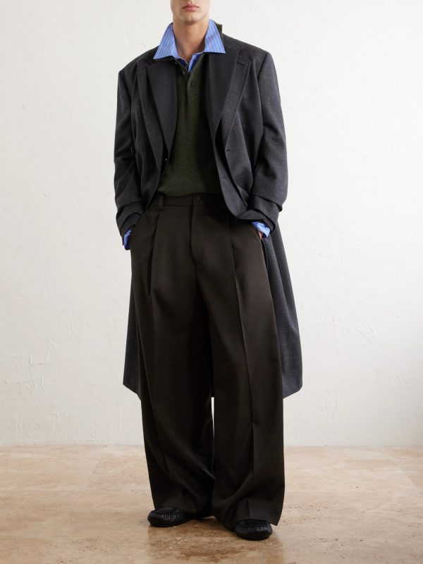 Wide-Leg Wool Trousers - OU