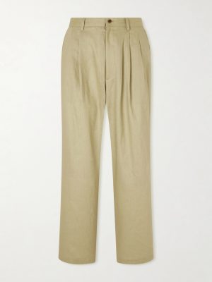 Wide-Leg Pleated Linen Trousers Wide-Leg Pleated Linen Trousers