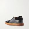Militia 002 Suede-Trimmed Leather Sneakers - BK Militia 002 Suede-Trimmed Leather Sneakers - BK