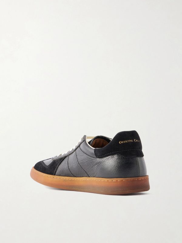 Militia 002 Suede-Trimmed Leather Sneakers - BK Militia 002 Suede-Trimmed Leather Sneakers - BK