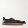 Militia 002 Suede-Trimmed Leather Sneakers Militia 002 Suede-Trimmed Leather Sneakers