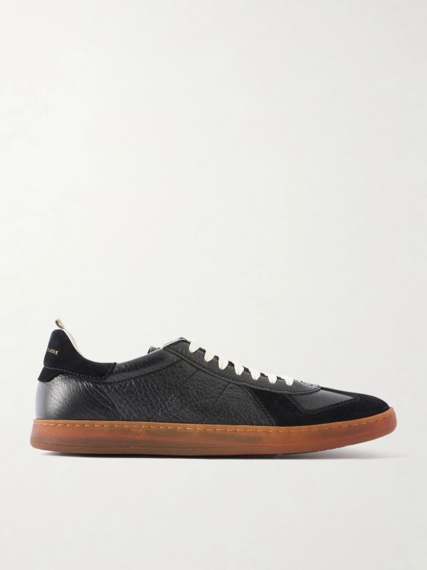 Militia 002 Suede-Trimmed Leather Sneakers Militia 002 Suede-Trimmed Leather Sneakers