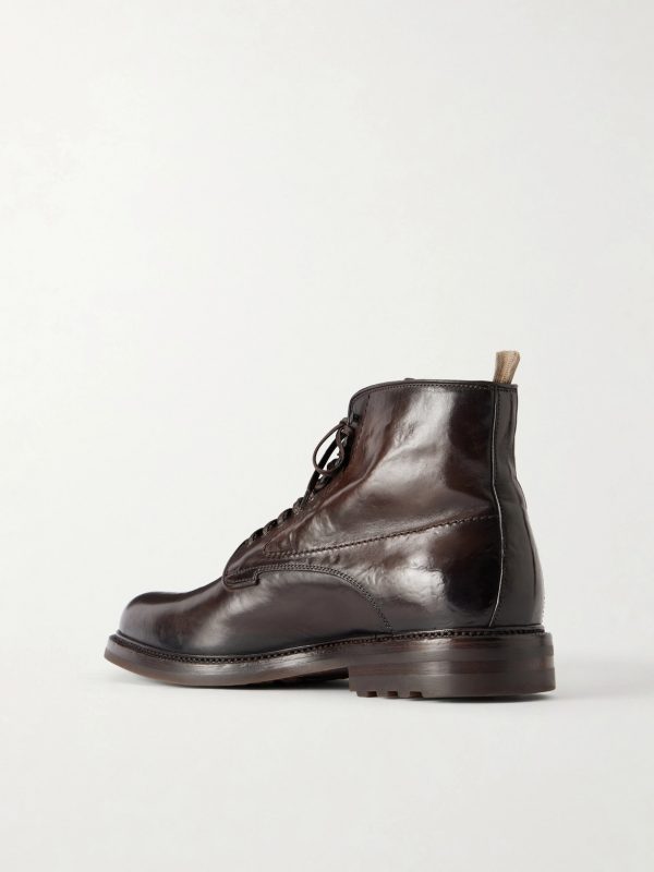 Aston 003 Lace-Up Leather Boots - BK