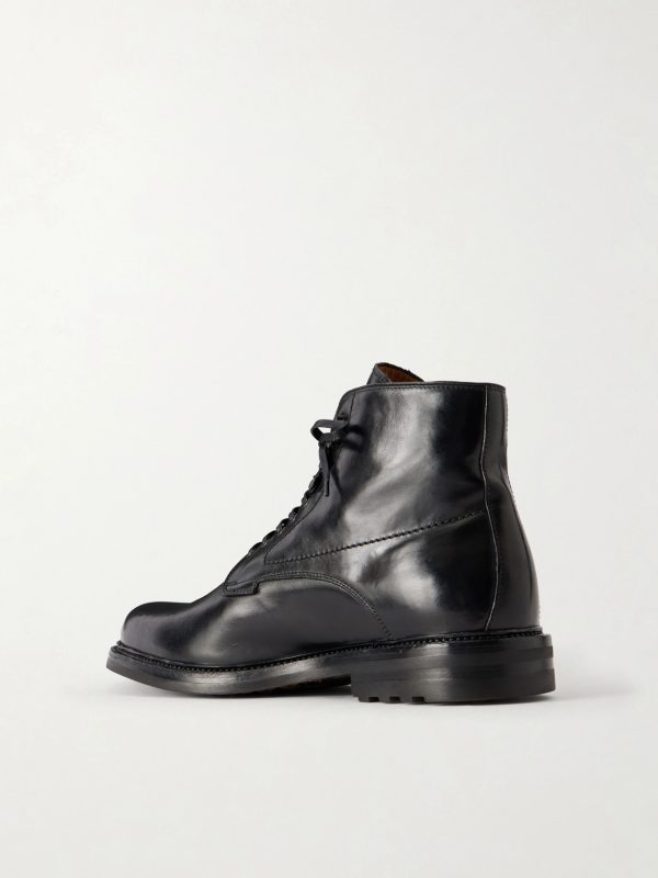 Aston 003 Lace-Up Leather Boots - BK Aston 003 Lace-Up Leather Boots - BK