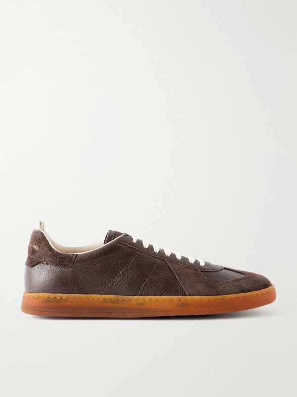 Militia 002 Suede-Trimmed Leather Sneakers Militia 002 Suede-Trimmed Leather Sneakers