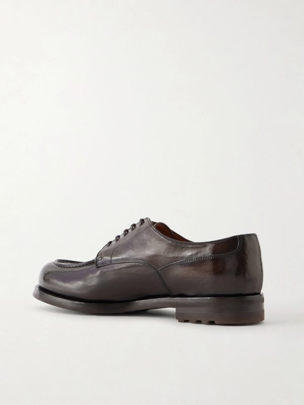 Balata Flexi 001 Textured Leather Derby Shoes - BK