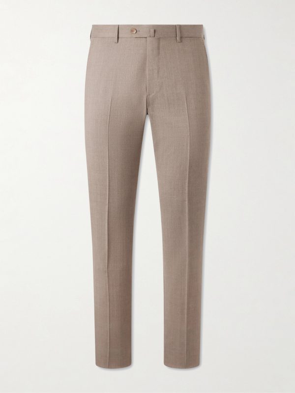 Straight-Leg Wool Suit Trousers