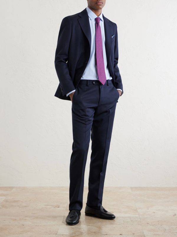 Straight-Leg Twill Suit Trousers - OU Straight-Leg Twill Suit Trousers - OU