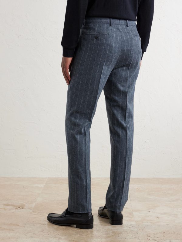 Pinstripe Wool and Cashmere-Blend Suit Trousers - BK Pinstripe Wool and Cashmere-Blend Suit Trousers - BK