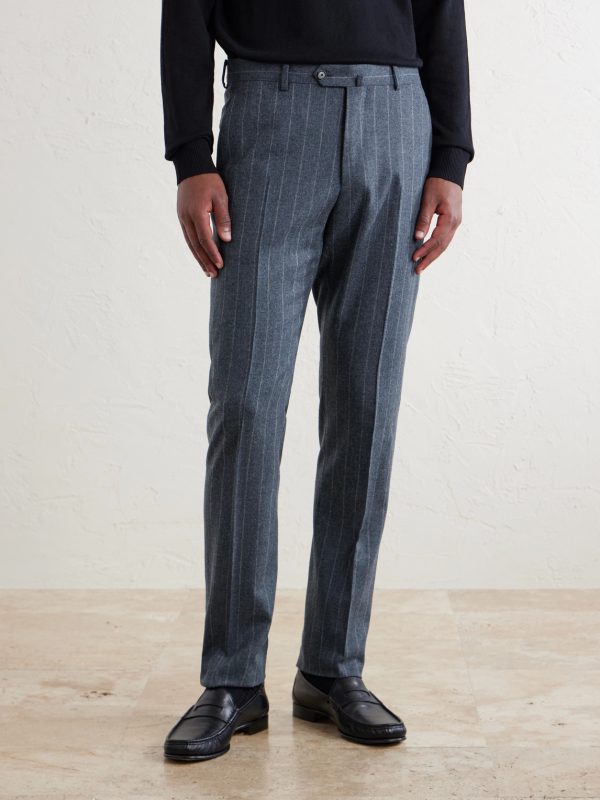 Pinstripe Wool and Cashmere-Blend Suit Trousers - FR Pinstripe Wool and Cashmere-Blend Suit Trousers - FR