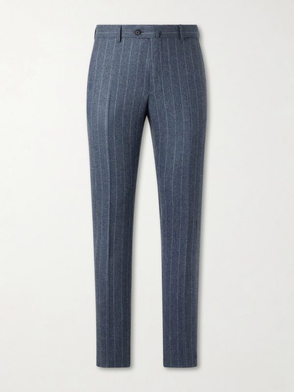 Pinstripe Wool and Cashmere-Blend Suit Trousers Pinstripe Wool and Cashmere-Blend Suit Trousers
