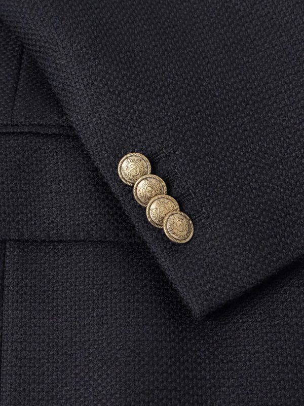 Aida Double-Breasted Wool-Basketweave Blazer - E1