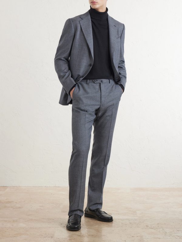 Straight-Leg Prince of Whales Wool Suit Trousers - OU Straight-Leg Prince of Whales Wool Suit Trousers - OU