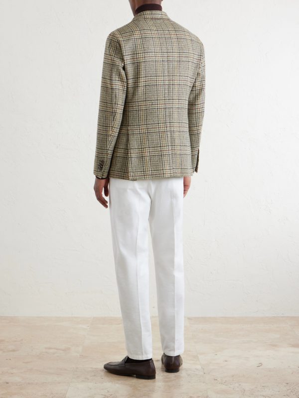 Butterfly Checked Wool Blazer - BK Butterfly Checked Wool Blazer - BK