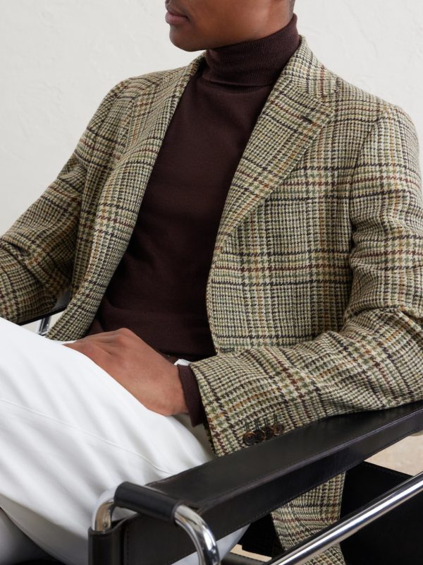 Butterfly Checked Wool Blazer - CU Butterfly Checked Wool Blazer - CU