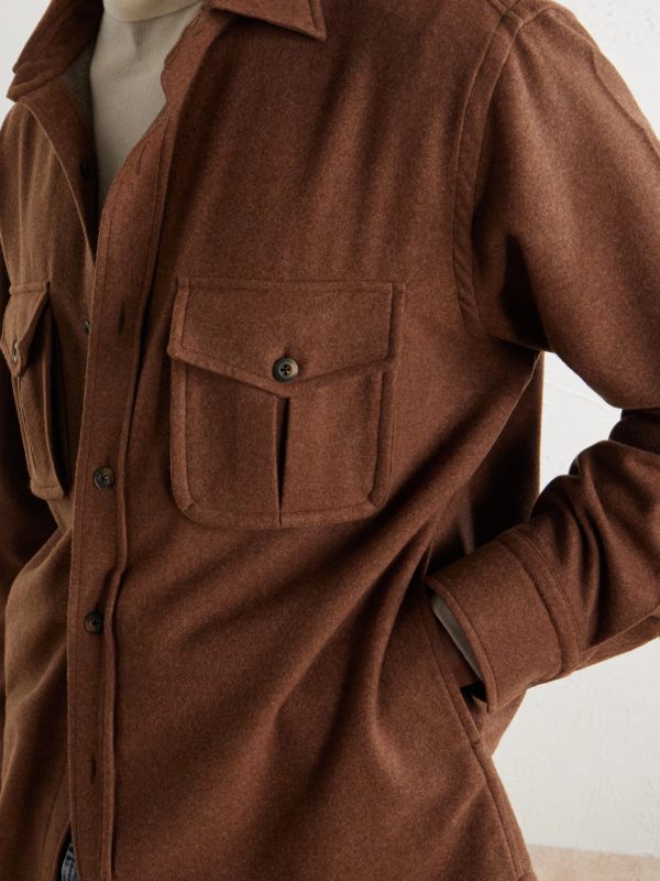 Houndstooth Brushed Wool Overshirt - E1