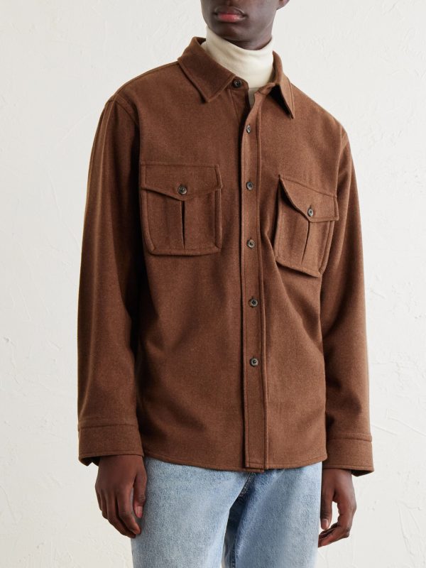 Houndstooth Brushed Wool Overshirt - FR