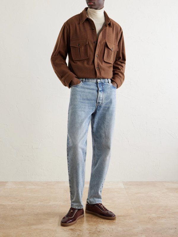 Houndstooth Brushed Wool Overshirt - OU