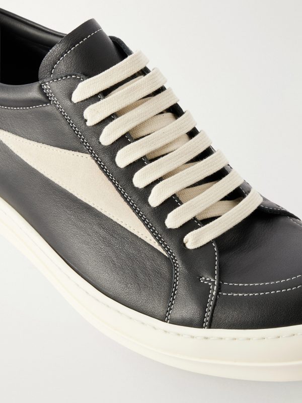 Vintage Suede-Trimmed Leather and Rubber Sneakers - CU