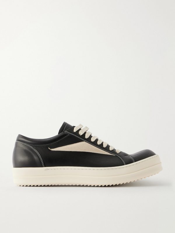 Vintage Suede-Trimmed Leather and Rubber Sneakers
