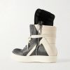Geobasket Panelled Leather and Rubber Sneakers - BK