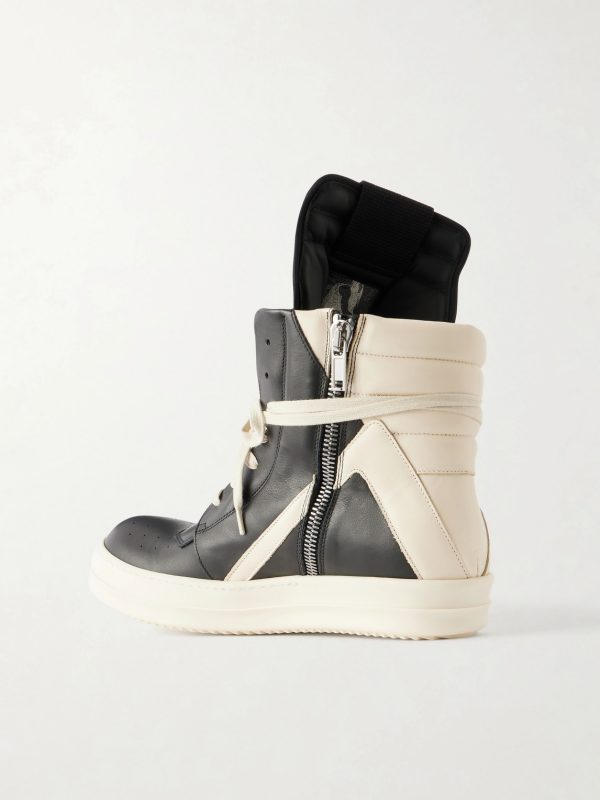 Geobasket Panelled Leather and Rubber Sneakers - BK
