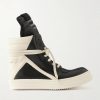 Geobasket Panelled Leather and Rubber Sneakers