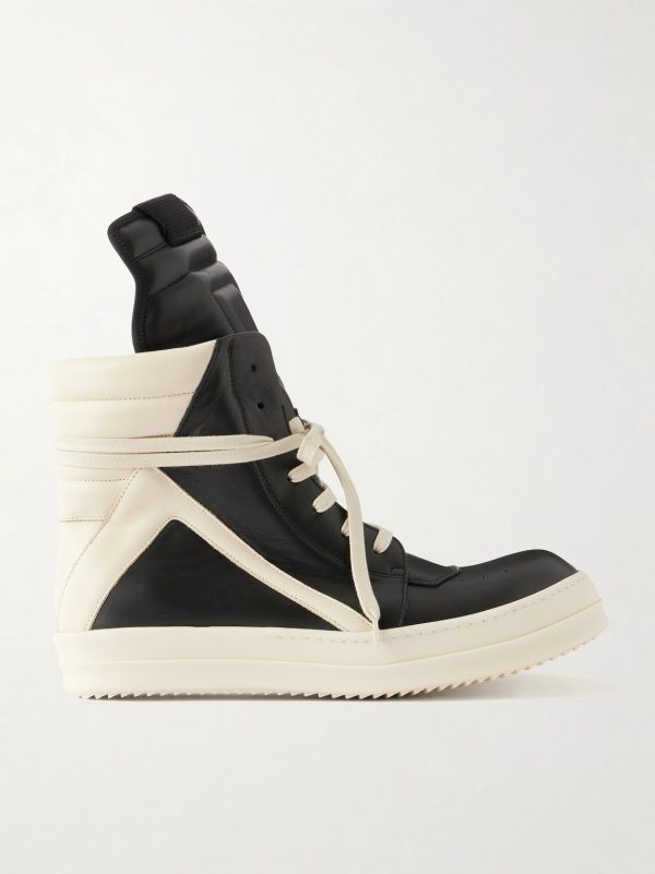 Geobasket Panelled Leather and Rubber Sneakers