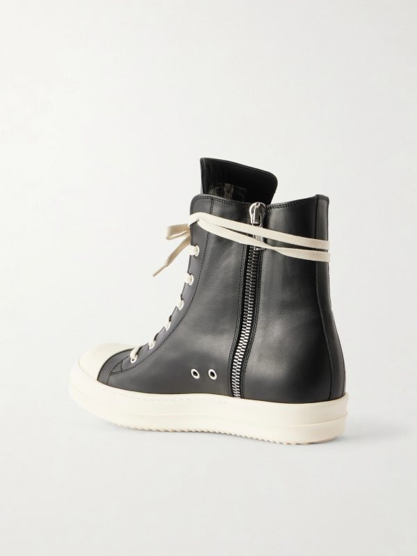 Ramones Full-Grain Leather and Rubber Sneakers - BK