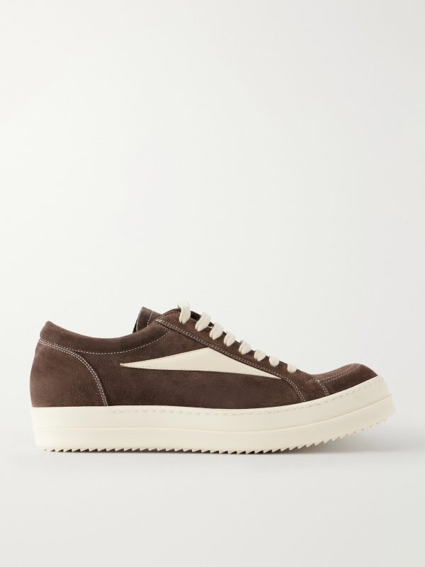 Vintage Full-Grain Leather-Trimmed Suede and Rubber Sneakers