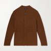 Ribbed Camel Wool, Wool and Cashmere-Blend Cardigan Ribbed Camel Wool, Wool and Cashmere-Blend Cardigan