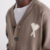Logo-Intarsia Virgin Wool and Cotton-Blend Cardigan - CU Logo-Intarsia Virgin Wool and Cotton-Blend Cardigan - CU