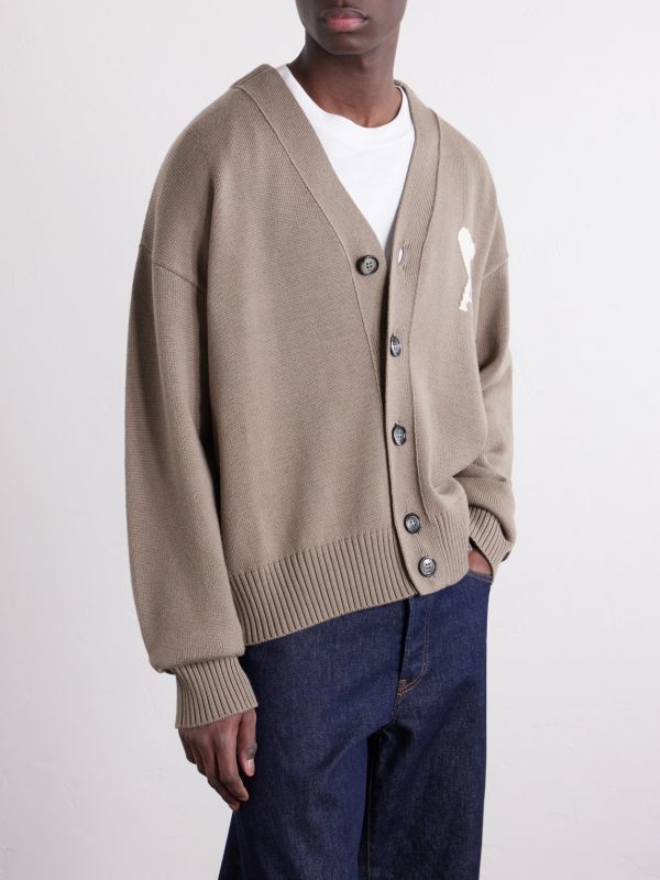 Logo-Intarsia Virgin Wool and Cotton-Blend Cardigan - FR Logo-Intarsia Virgin Wool and Cotton-Blend Cardigan - FR