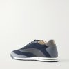 Suede and Leather-Trimmed Shell Sneakers - BK Suede and Leather-Trimmed Shell Sneakers - BK
