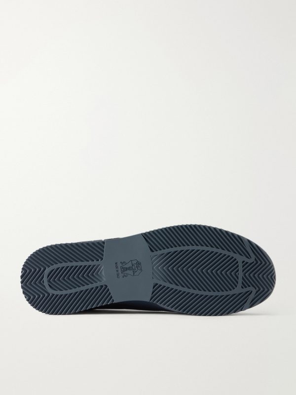 Suede and Leather-Trimmed Shell Sneakers - E1 Suede and Leather-Trimmed Shell Sneakers - E1