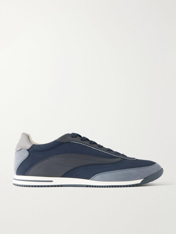Suede and Leather-Trimmed Shell Sneakers Suede and Leather-Trimmed Shell Sneakers
