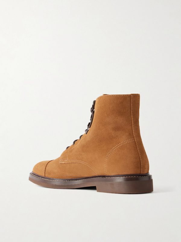 Suede Lace-Up Boots - BK